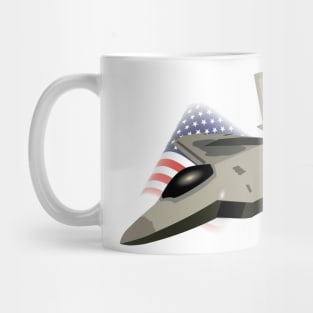 F22 Raptor with the American Flag Mug